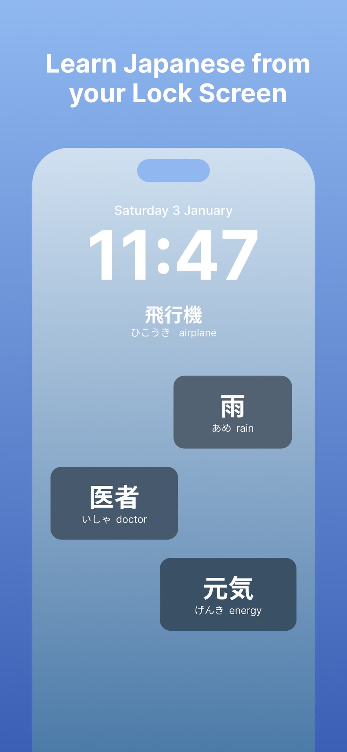 Learn Japanese from your Lock Screen with widgets